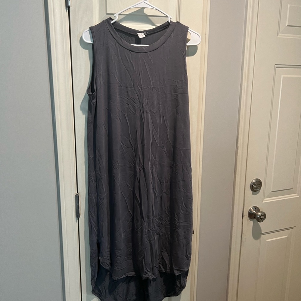 Dark gray high lo dress